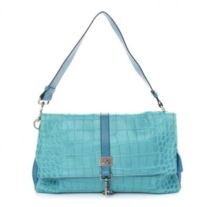 Burberry Blue Turqoise Leather Shoulder Bag